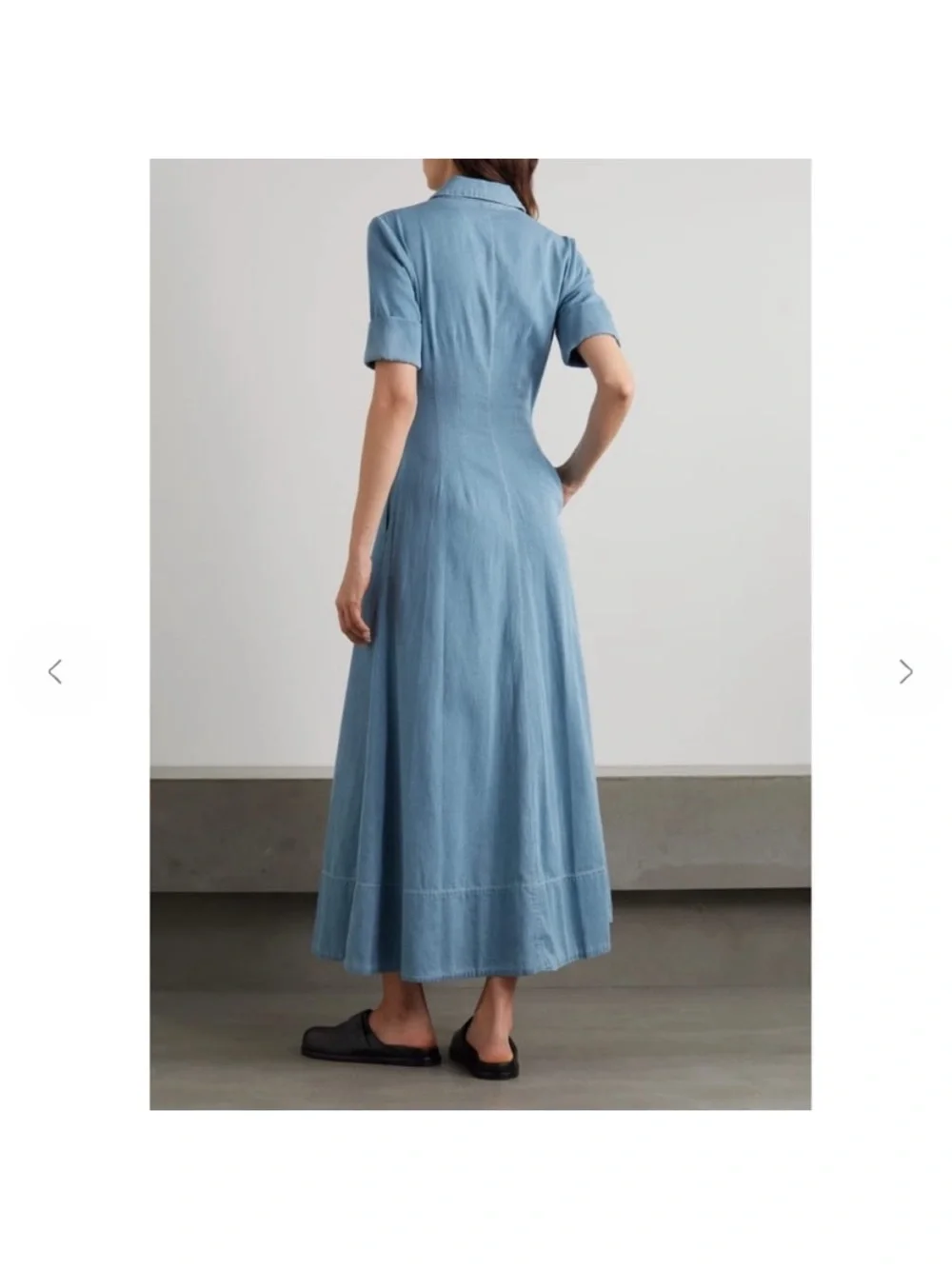 Staud Light Blue Button-Front Maxi Shirt Dress - Picture 6 of 11